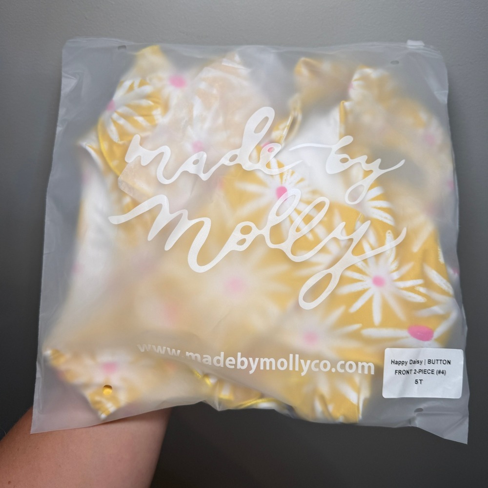 Made By Molly Happy Daisy Floral Ruffle Button 2-Piece Swimsuit Set Size 5T NEW - Picture 2 of 3
